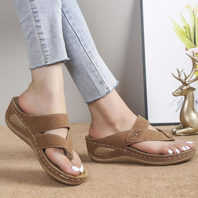 Orthopedische Sandalen voor Vrouwen met Lage Hakken Comfortabel