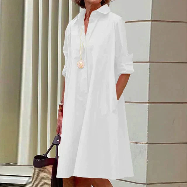 Vrouwen Overhemdjurk Katoen Comfortabel Casual Stijl