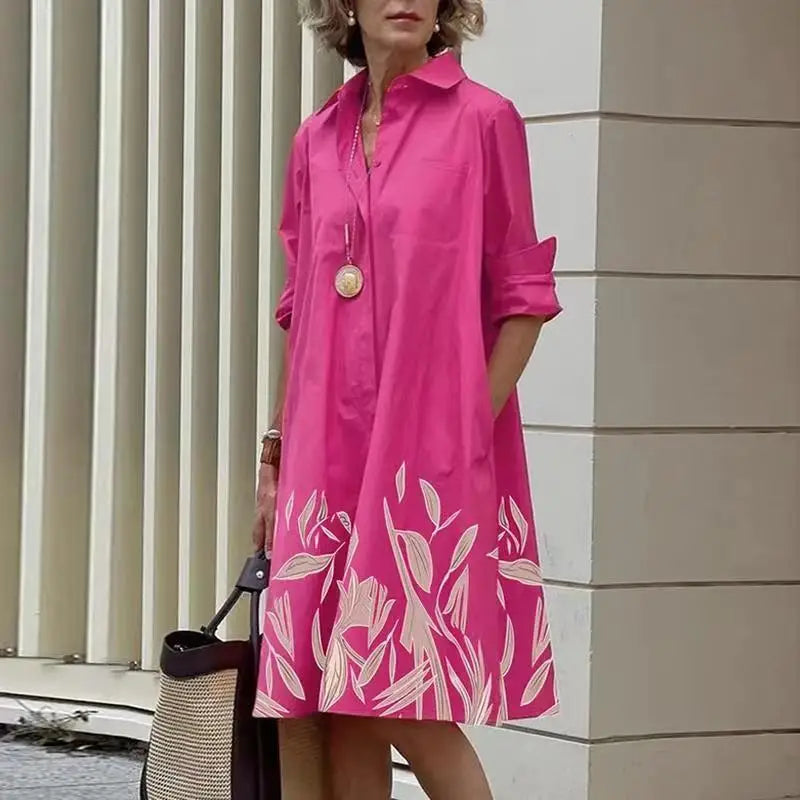 Vrouwen Overhemdjurk Katoen Comfortabel Casual Stijl