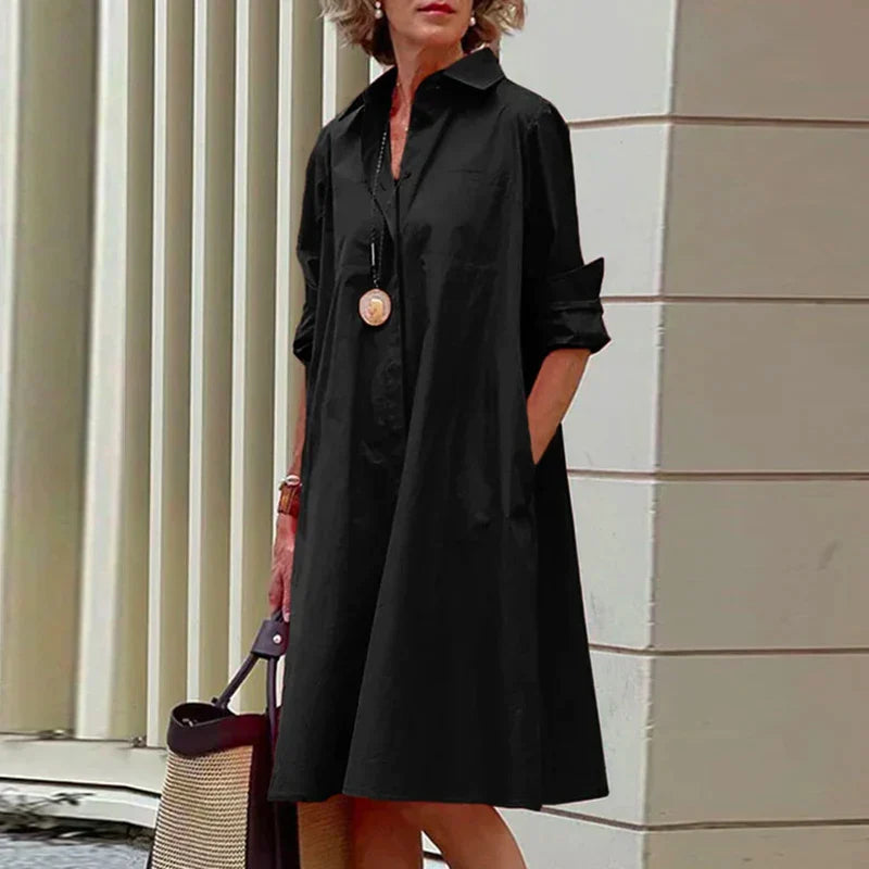 Vrouwen Overhemdjurk Katoen Comfortabel Casual Stijl