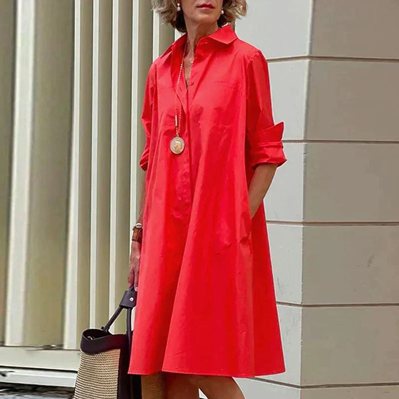 Vrouwen Overhemdjurk Katoen Comfortabel Casual Stijl - StudioMarella