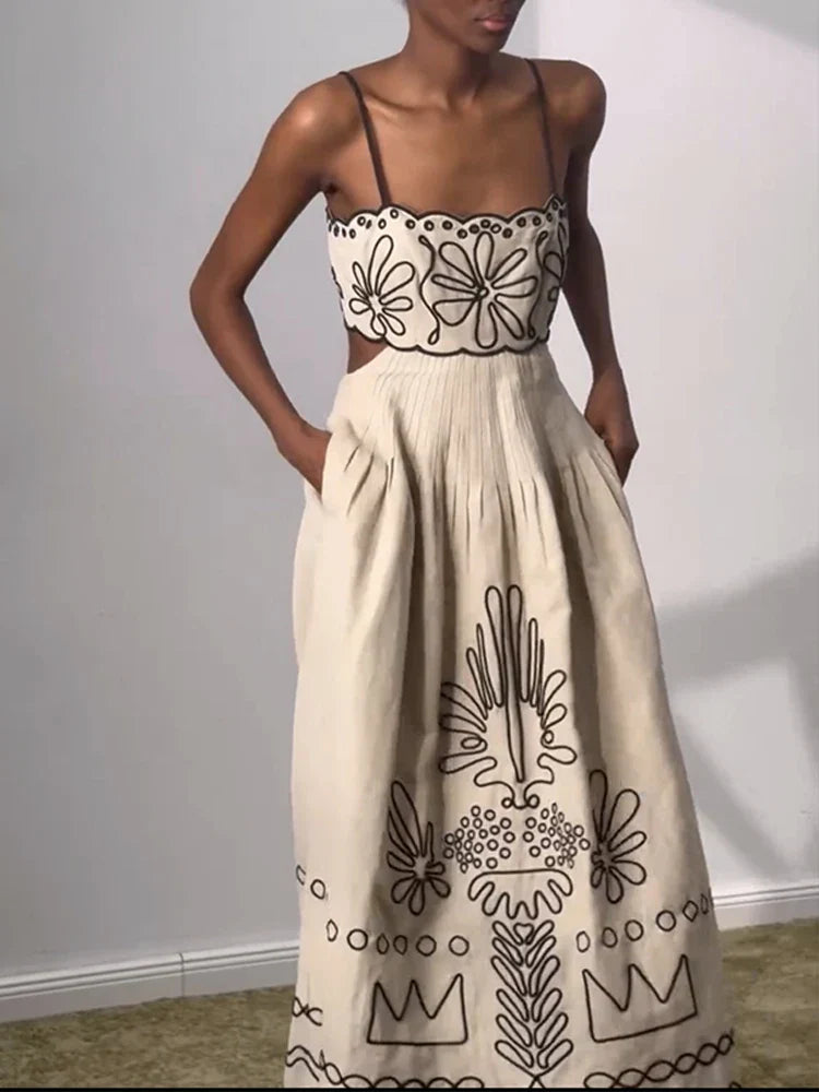 Strandjurk Lange Bohemian Stijl Spaghetti Bandjes