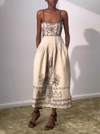 Strandjurk Lange Bohemian Stijl Spaghetti Bandjes