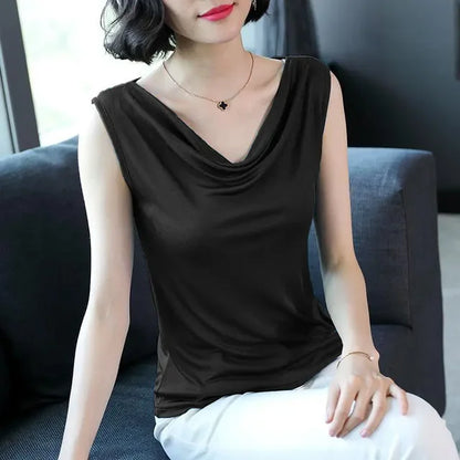 Vrouwelijke Viscose T-shirt met V-hals Comfortabel