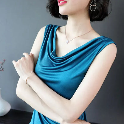 Vrouwelijke Viscose T-shirt met V-hals Comfortabel