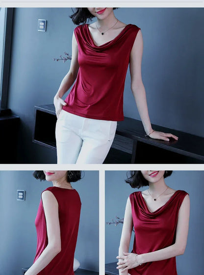 Vrouwelijke Viscose T-shirt met V-hals Comfortabel