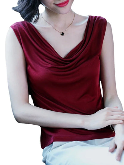 Vrouwelijke Viscose T-shirt met V-hals Comfortabel