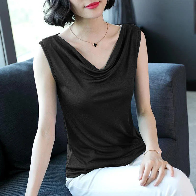 Vrouwelijke Viscose T-shirt met V-hals Comfortabel