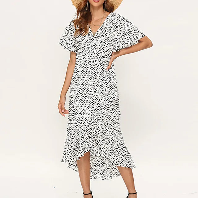 Zomerjurk Vrouw Chiffon Luchtige Zomerjurk Boho Stijl