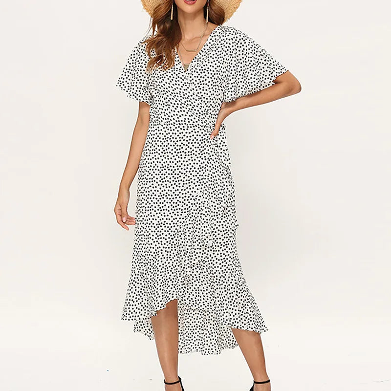 Zomerjurk Vrouw Chiffon Luchtige Zomerjurk Boho Stijl
