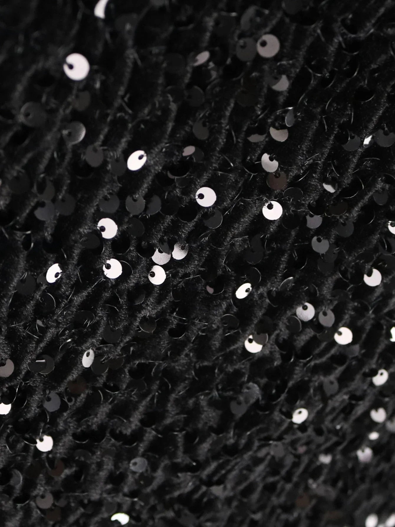 Zwarte Feestjurk met Glitter Sequins voor Vrouw