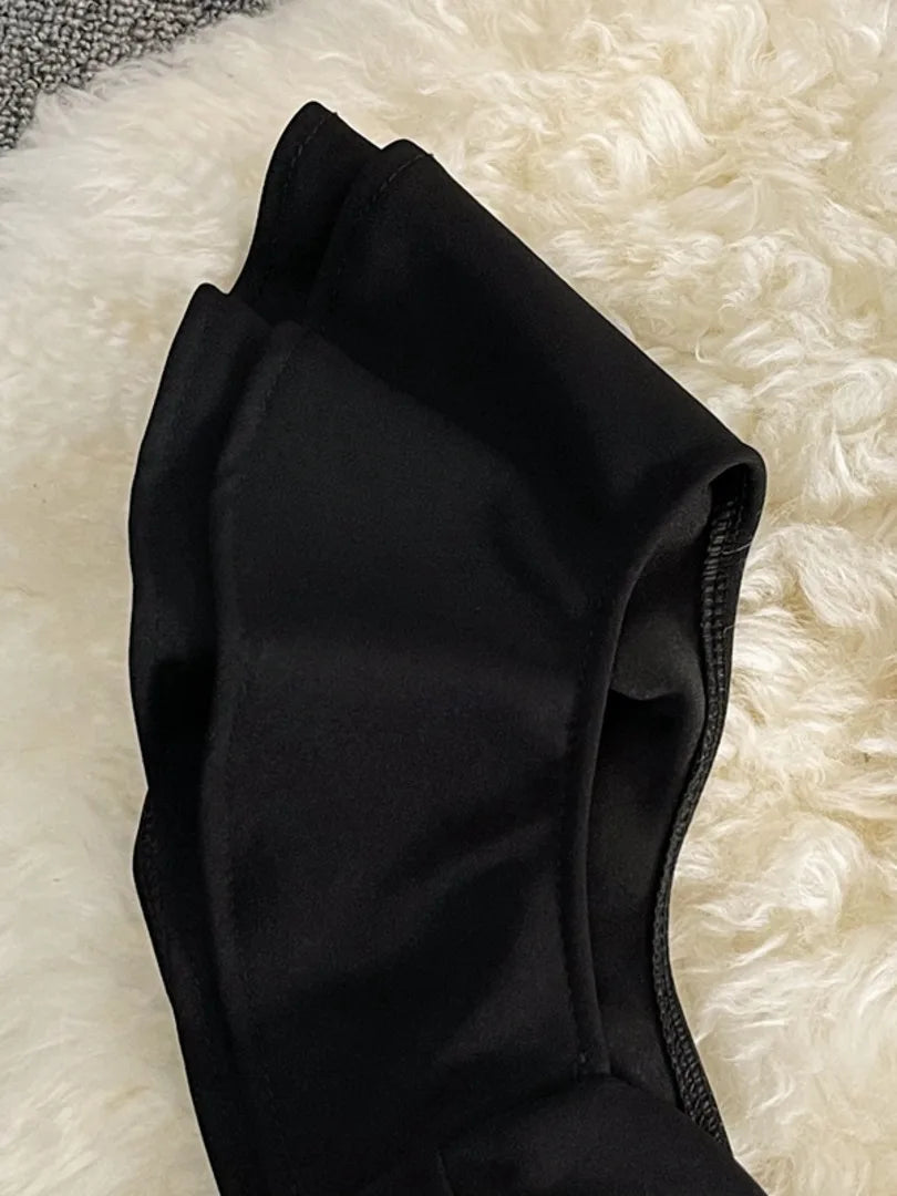 Korte Jurk Zwart Wit Minieme Jurk voor Vrouw