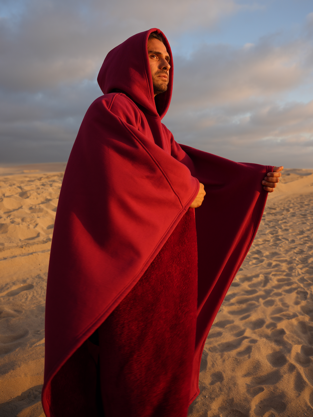 Fleece Poncho Warm en Zacht met Capuchon Luxe Kwaliteit