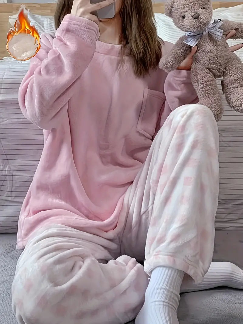 Zachte Pyjama Set Vrouw Warme Slaapkleed voor Dames - StudioMarella