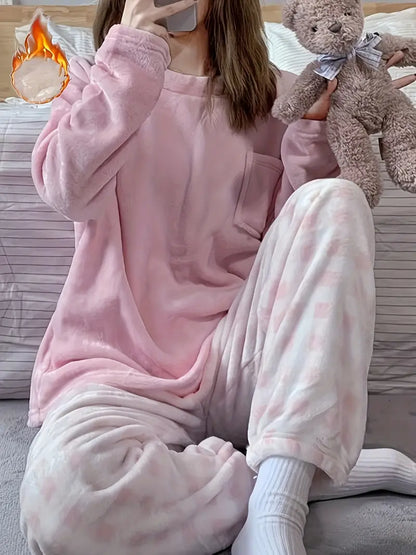 Zachte Pyjama Set Vrouw Warme Slaapkleed voor Dames - StudioMarella