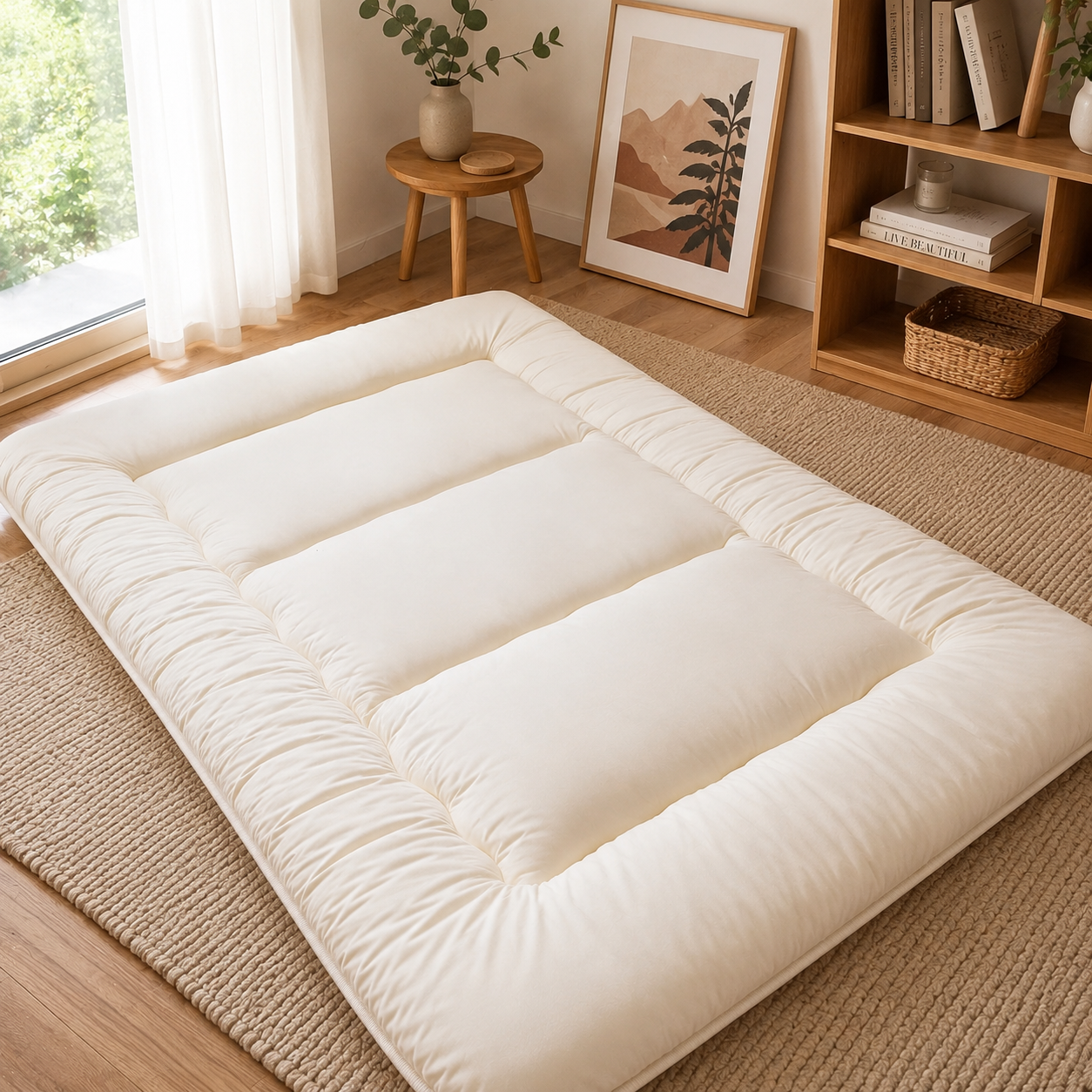 Opvouwbaar Futonmatras 10cm Dik Japanse Slaapmat Volwassenen Kinderen Tatami Yogamat Reisbed Gastenkamer