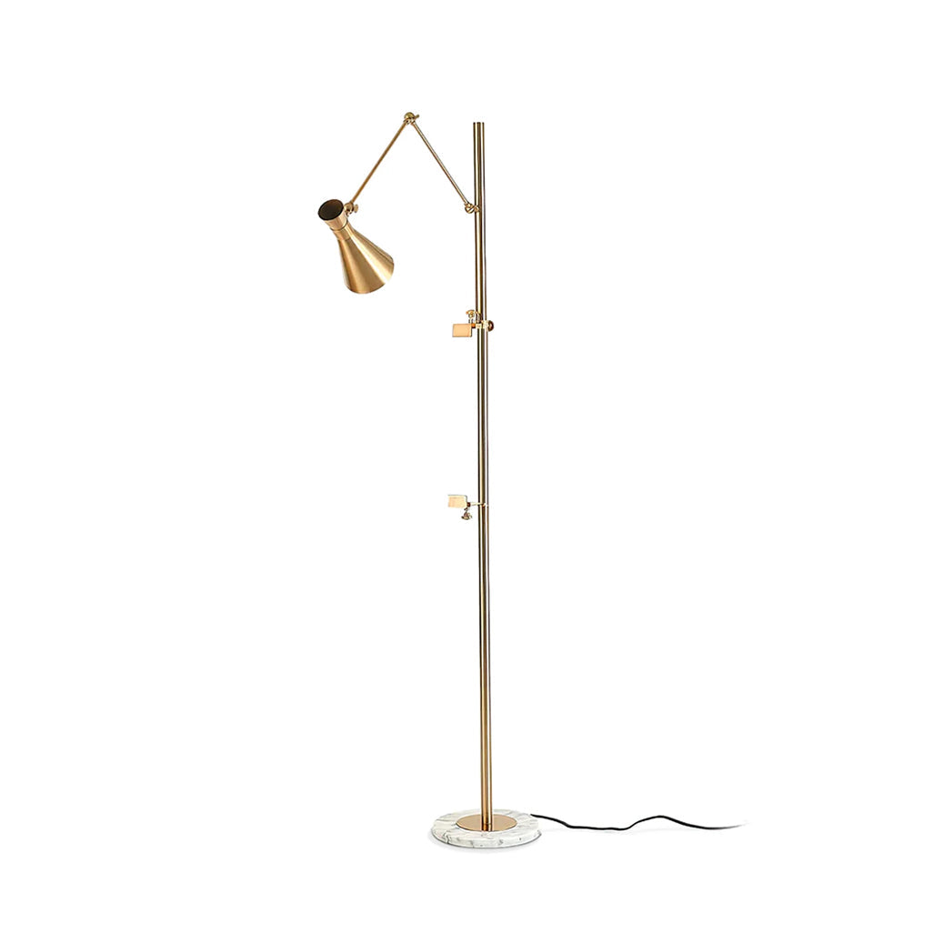 Vloerlamp met Ezelhouder Goudkleurig Frame Marmeren Voet E26/E27 Max 40W Moderne Verlichting voor Kunstwerken en Interieur
