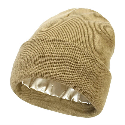 Zijden Wintermuts Dames Wol Voering Haarbescherming Ademend Windbestendig Warm Winteraccessoire Mode
