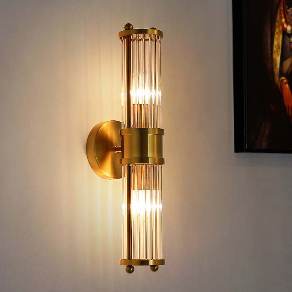 Gouden Wandlamp met Glazen Kap Ø9cm – Luxe Badkamerverlichting Klassiek Design voor Spiegel Hal Ganglamp IP44 E27 Fitting Modern & Tijdloos