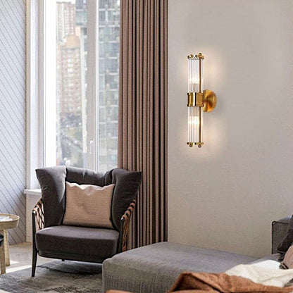 Gouden Wandlamp met Glazen Kap Ø9cm – Luxe Badkamerverlichting Klassiek Design voor Spiegel Hal Ganglamp IP44 E27 Fitting Modern & Tijdloos