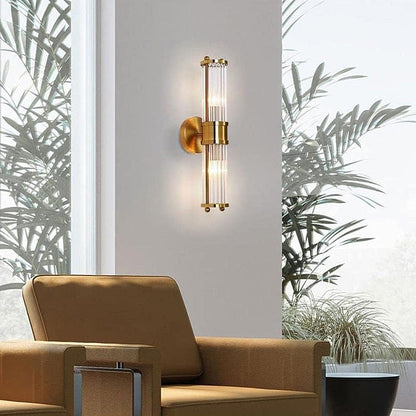 Gouden Wandlamp met Glazen Kap Ø9cm – Luxe Badkamerverlichting Klassiek Design voor Spiegel Hal Ganglamp IP44 E27 Fitting Modern & Tijdloos