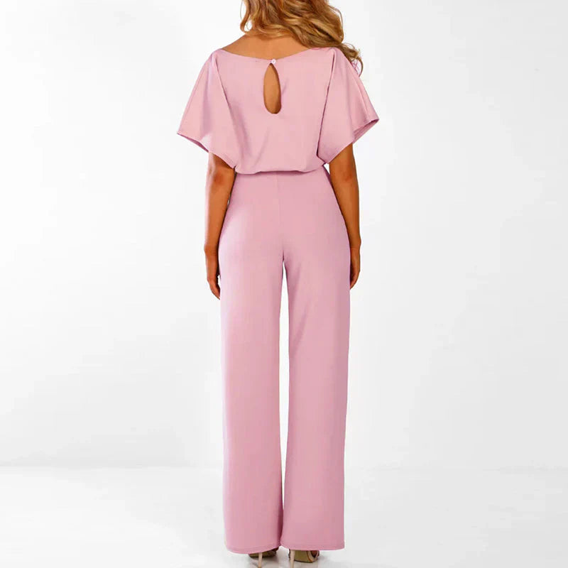 Stijlvolle Dames Jumpsuit Wide Leg Elegant Zoemer