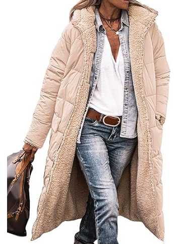 Dames Winterjas Lange Teddyjas Warm en Stylish