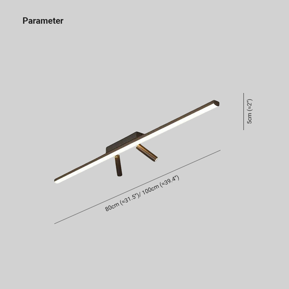 Plafondlamp LED Lineair Metaal Siliconen Zwart Verstelbare Spots 80 100cm Slaapkamer