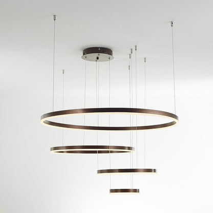 Hanglamp Ring Led Rond Metaal Zwart Goud Koffie Dimbaar Woonkamer Slaapkamer Eetkamer