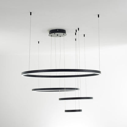 Hanglamp Ring LED Goud Zwart Metaal Acryl Dimbaar Woonkamer Eetkamer Slaapkamer