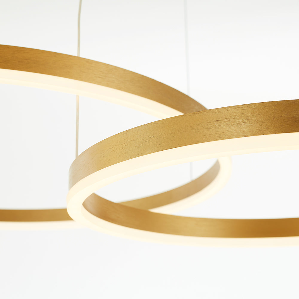 Hanglamp Ring LED Goud Zwart Metaal Acryl Dimbaar Woonkamer Eetkamer Slaapkamer