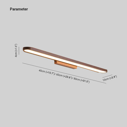 Wandlamp Spiegel Aluminium Siliconen Strip Zwart Koffibruin 40cm 60cm 80cm LED Badkamer