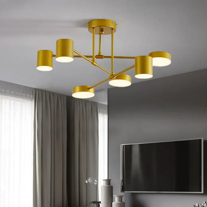 Plafondlamp 6 Lichts Verstelbaar Modern Design Zwart 57x25cm LED