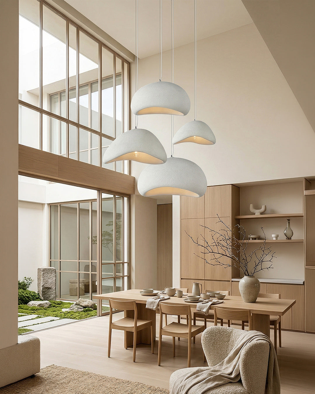 Wabi Sabi Polymeeren Hanglamp – Organische Textuur Scandinavische Lichtdesign voor Woonkamer Eetkamer