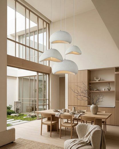Wabi Sabi Polymeeren Hanglamp – Organische Textuur Scandinavische Lichtdesign voor Woonkamer Eetkamer