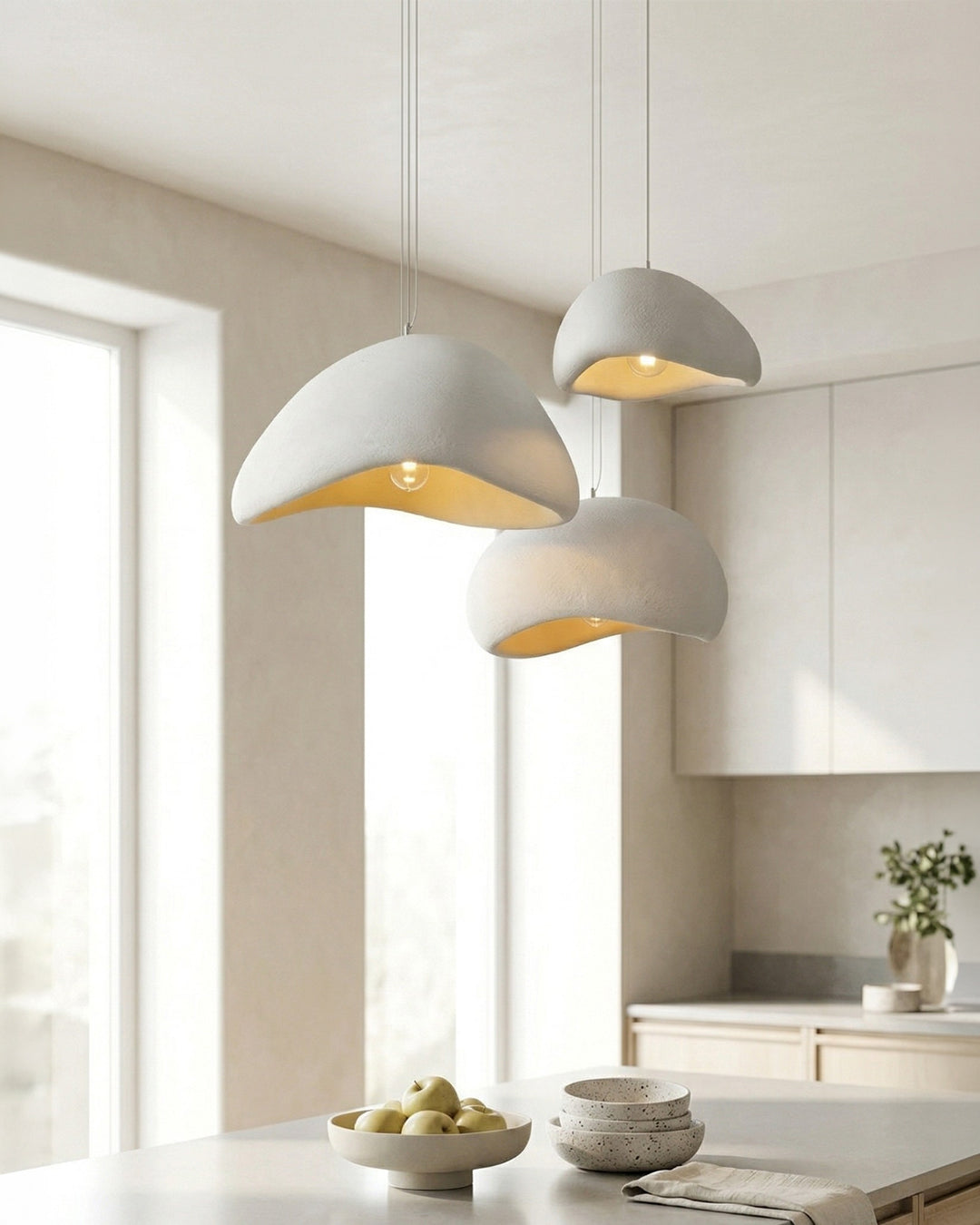 Wabi Sabi Polymeeren Hanglamp – Organische Textuur Scandinavische Lichtdesign voor Woonkamer Eetkamer