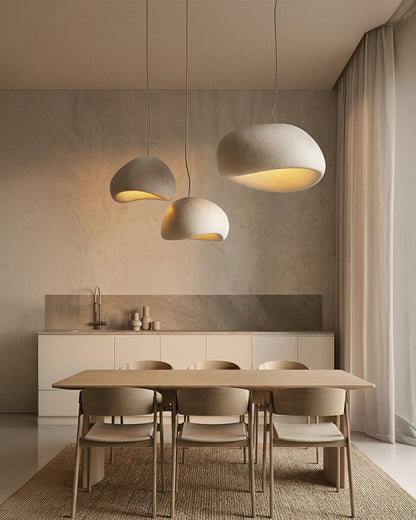 Wabi Sabi Polymeeren Hanglamp – Organische Textuur Scandinavische Lichtdesign voor Woonkamer Eetkamer
