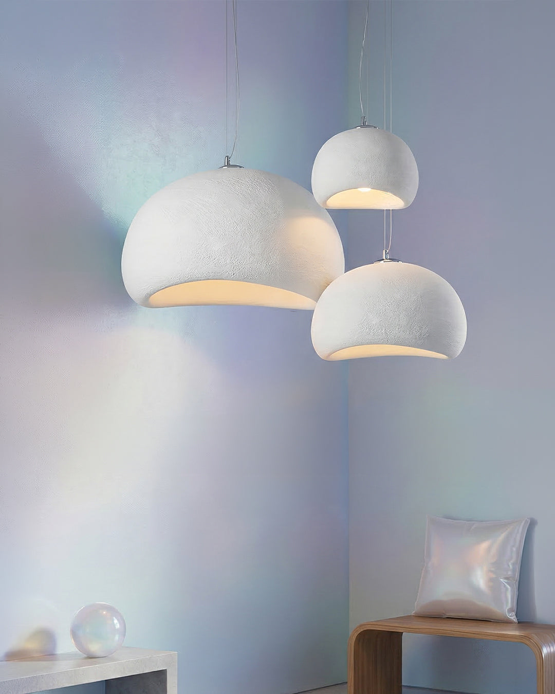 Wabi Sabi Polymeeren Hanglamp – Organische Textuur Scandinavische Lichtdesign voor Woonkamer Eetkamer