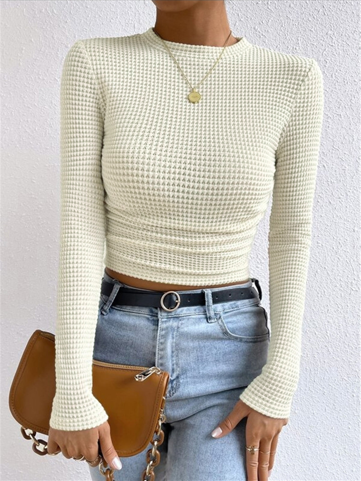 Wafel Top Korte Cropped Vrouwelijke Bustier - StudioMarella