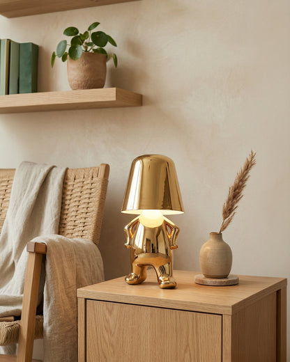 Metalen Tafellamp Sculptuur Figuur Sfeerlicht Touch Dimbaar LED Nachtlampje Goud Zilver Modern Design Decoratief