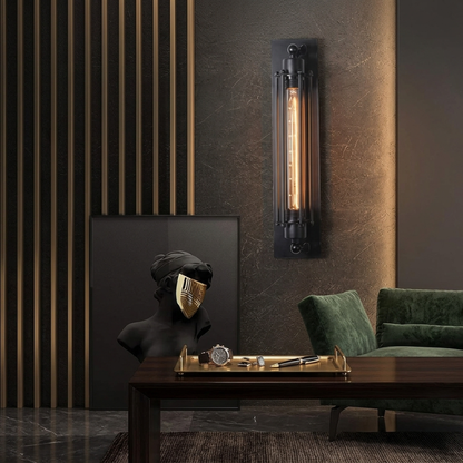 Wandlamp Vintage Metaal met LED Verlichting Zwart Zilver Brons 47x10cm Gietijzer Industrieel Design Wandverlichting Hal Woonkamer