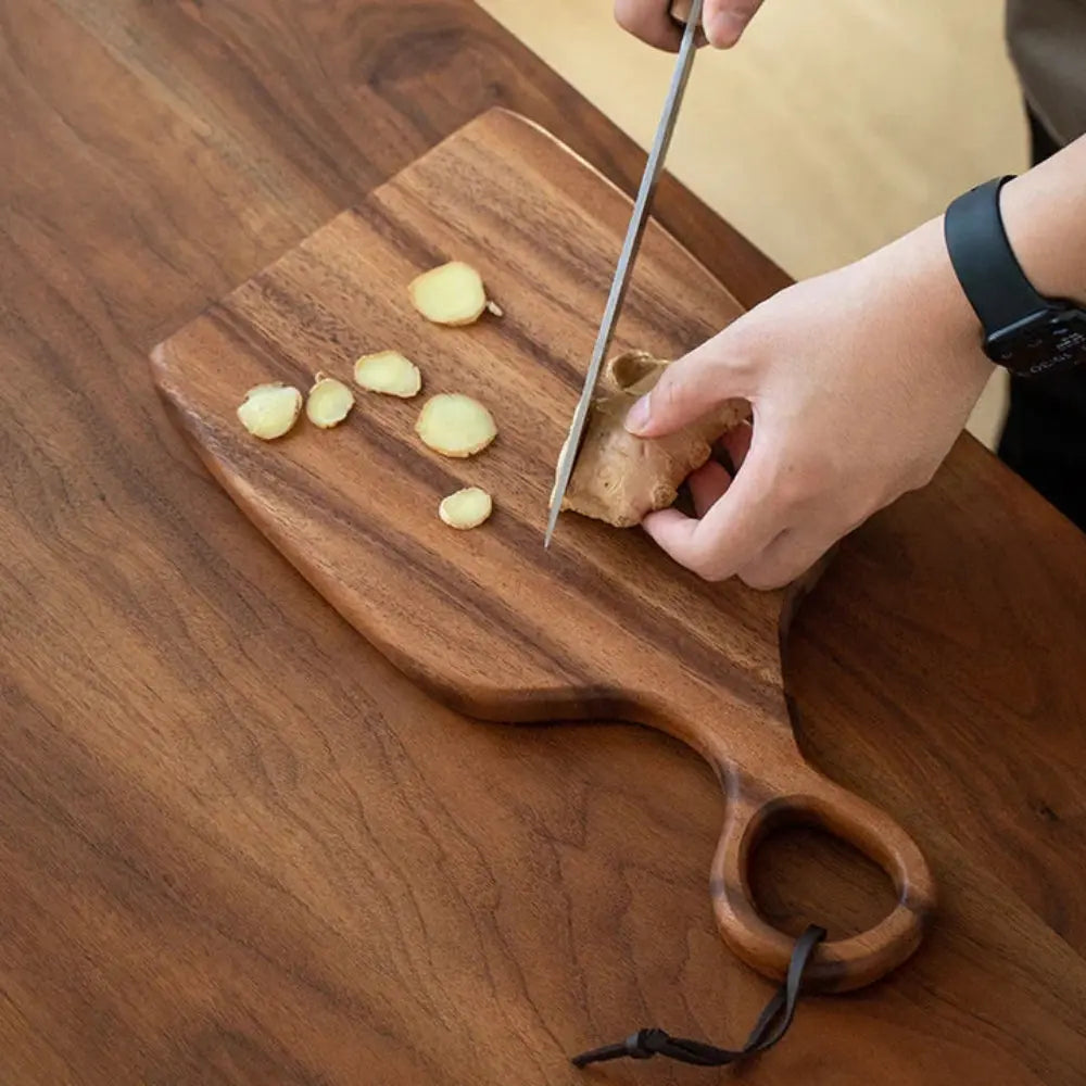 Massief Houten Snijplank Set van 2 met Ophangoog – Walnoot 34 cm Keukenhulp Serveerplanken
