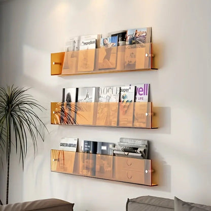 Wandplank Tijdschriftenhouder Transparant 40x3,5x15cm Modern Design