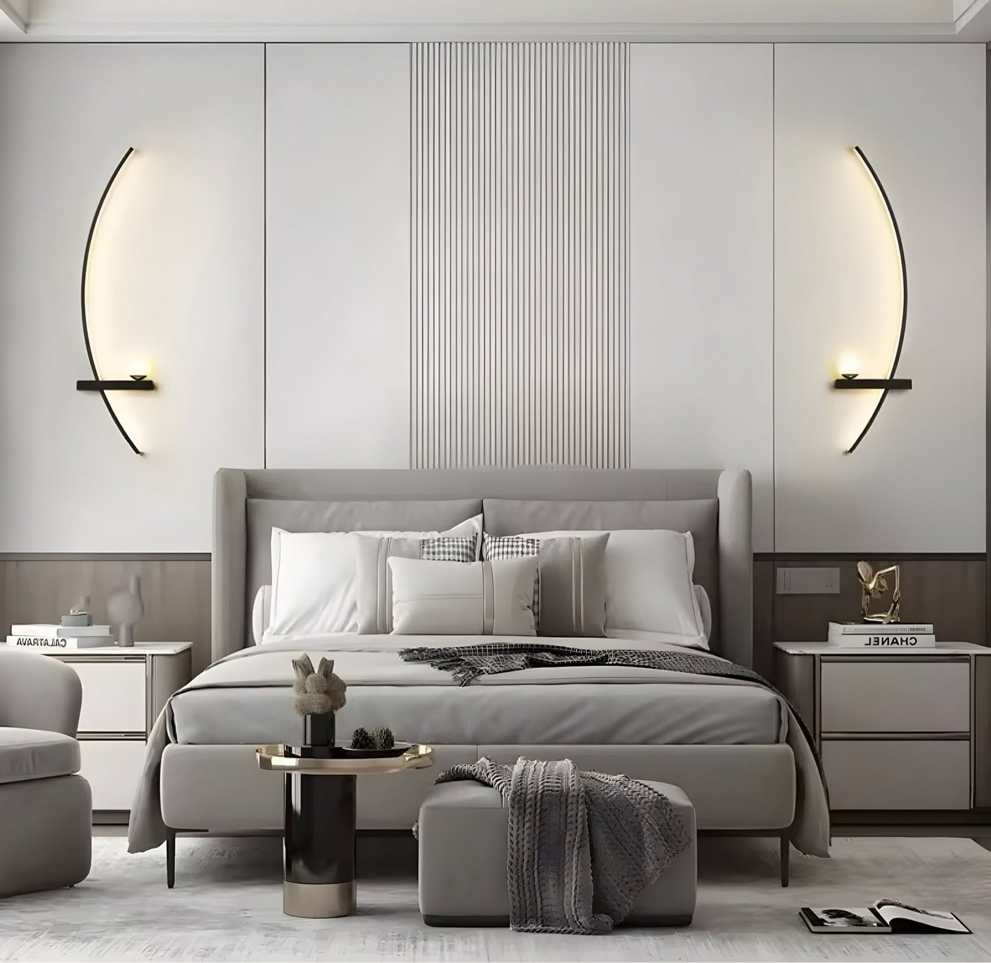 Moderne Led Wandleuchte Met Gebogen Design En Dimbare Verlichting Voor Slaap- En Woonkamer