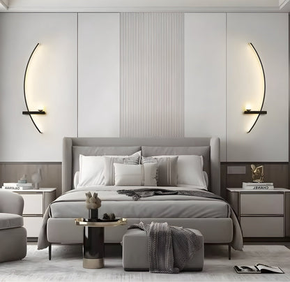 Moderne Led Wandleuchte Met Gebogen Design En Dimbare Verlichting Voor Slaap- En Woonkamer
