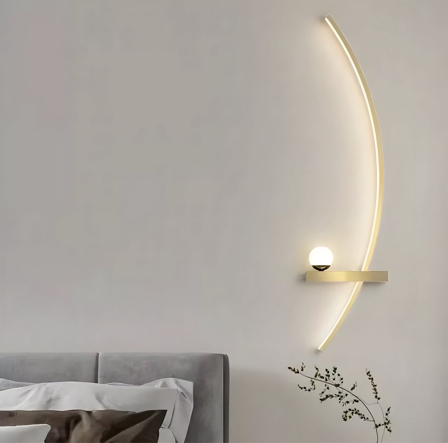 Moderne Led Wandleuchte Met Gebogen Design En Dimbare Verlichting Voor Slaap- En Woonkamer