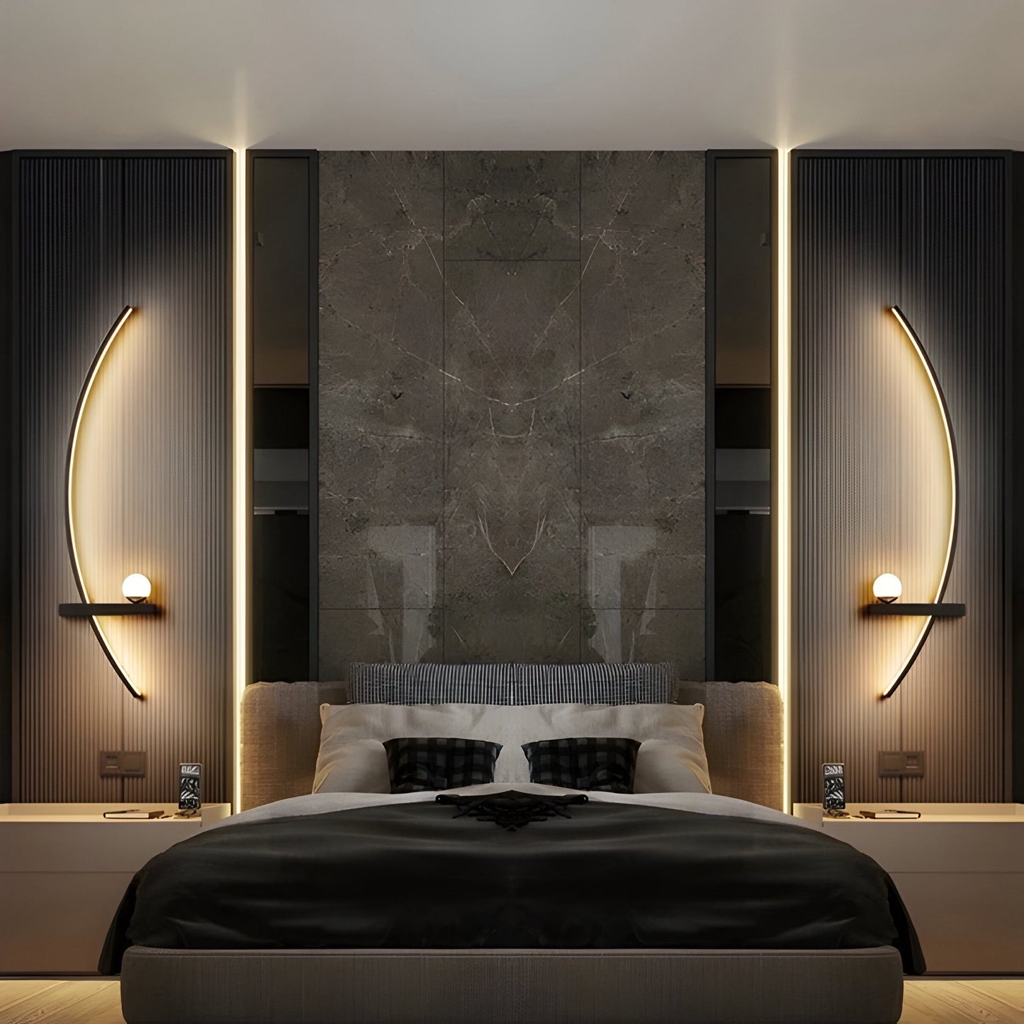 Moderne Led Wandleuchte Met Gebogen Design En Dimbare Verlichting Voor Slaap- En Woonkamer