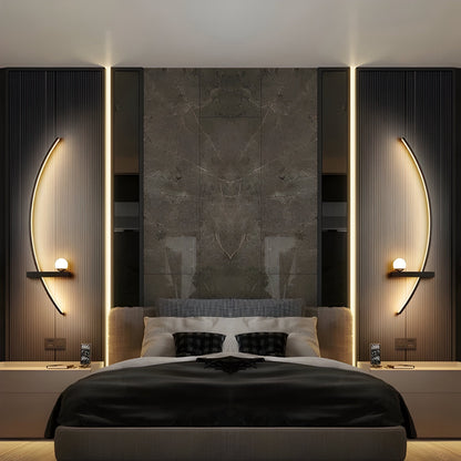 Moderne Led Wandleuchte Met Gebogen Design En Dimbare Verlichting Voor Slaap- En Woonkamer