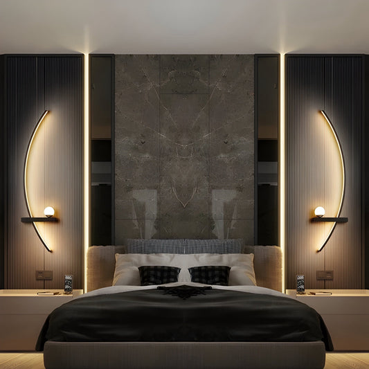 Moderne Led Wandleuchte Met Gebogen Design En Dimbare Verlichting Voor Slaap- En Woonkamer