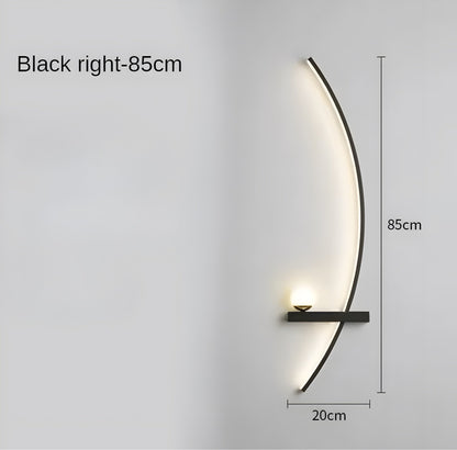 Moderne Led Wandleuchte Met Gebogen Design En Dimbare Verlichting Voor Slaap- En Woonkamer